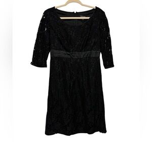 Adrianna Papell LBD Black Lace Knee Length Classic Formal Dress‎ Women’s Size 4